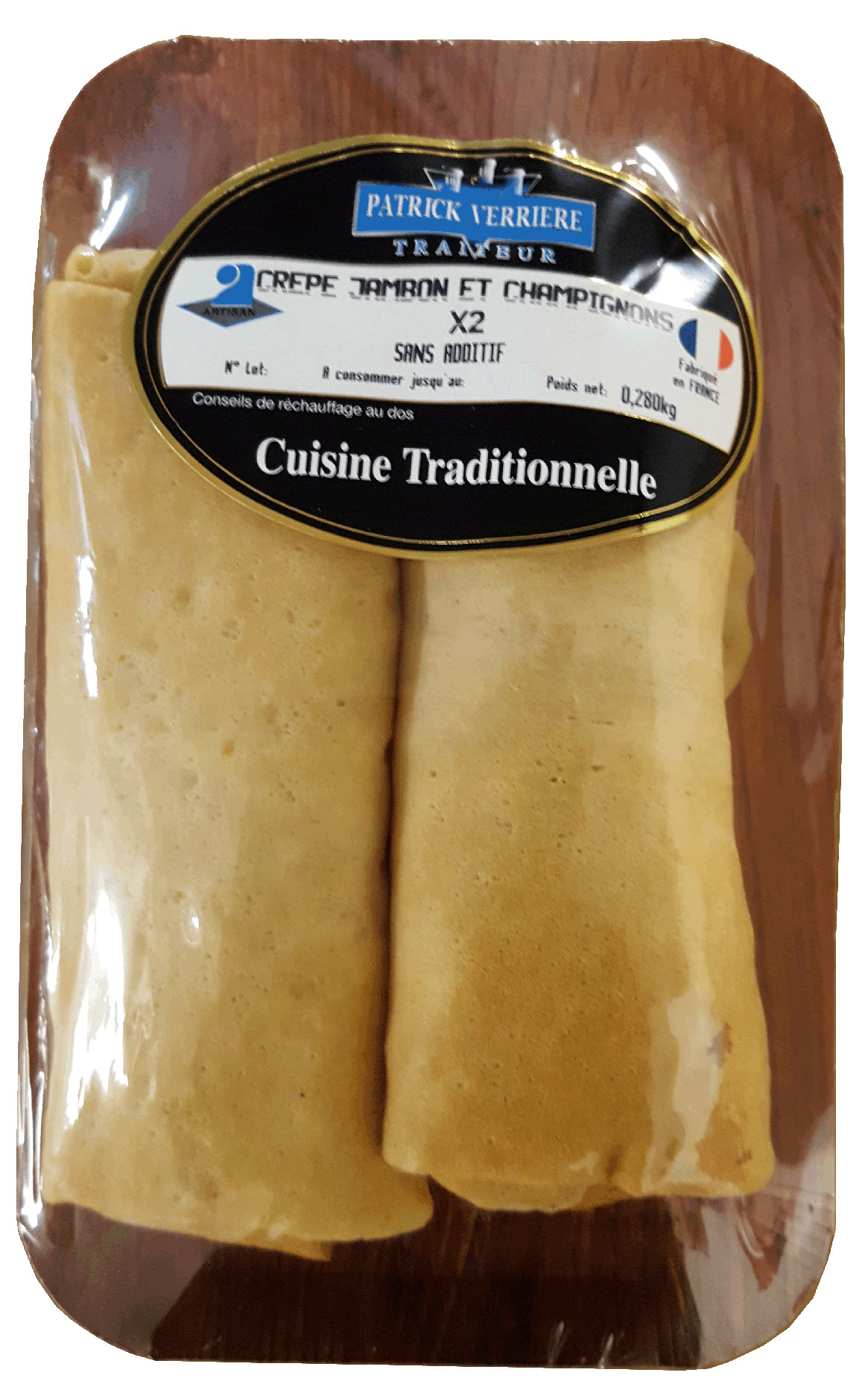 2 Crêpes champignons jambon 280gr