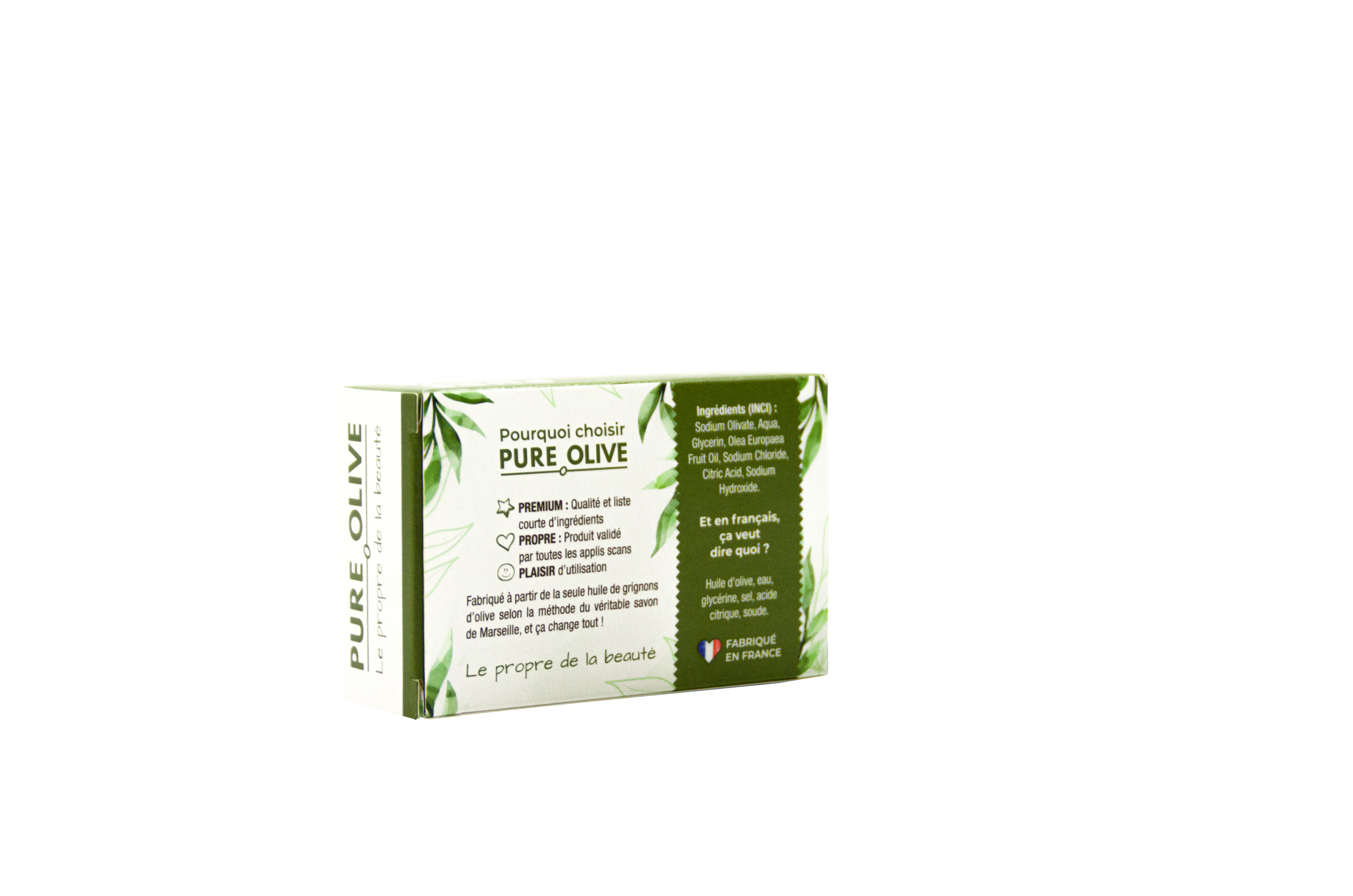 Savon solide non parfumé 100% à l'huile d'olive (100g)