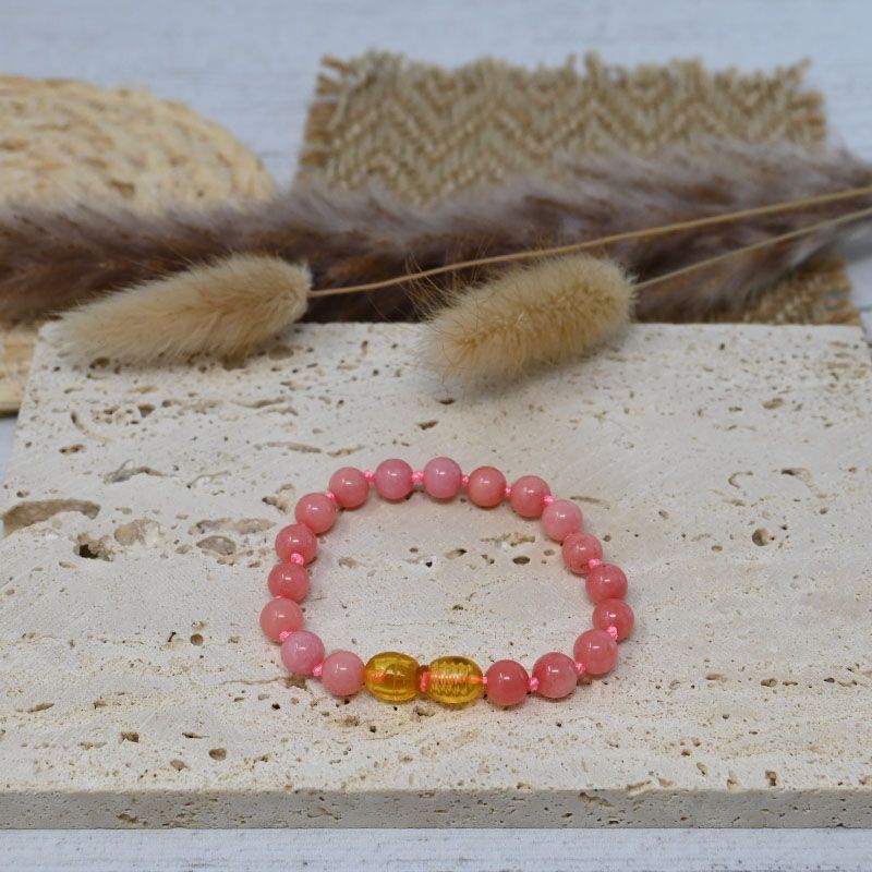 Bracelet Bébé Pierre naturelle - Quartz Rose (réf BBP1)