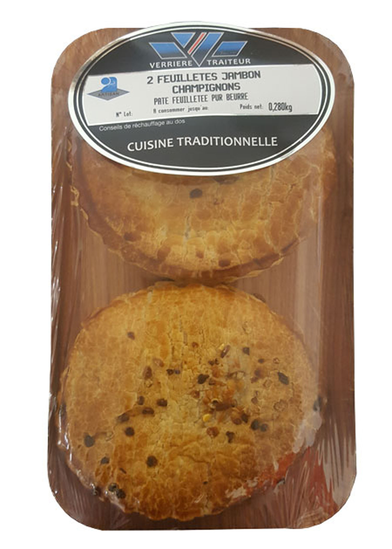 2 Feuilletés jambon champignons 280gr