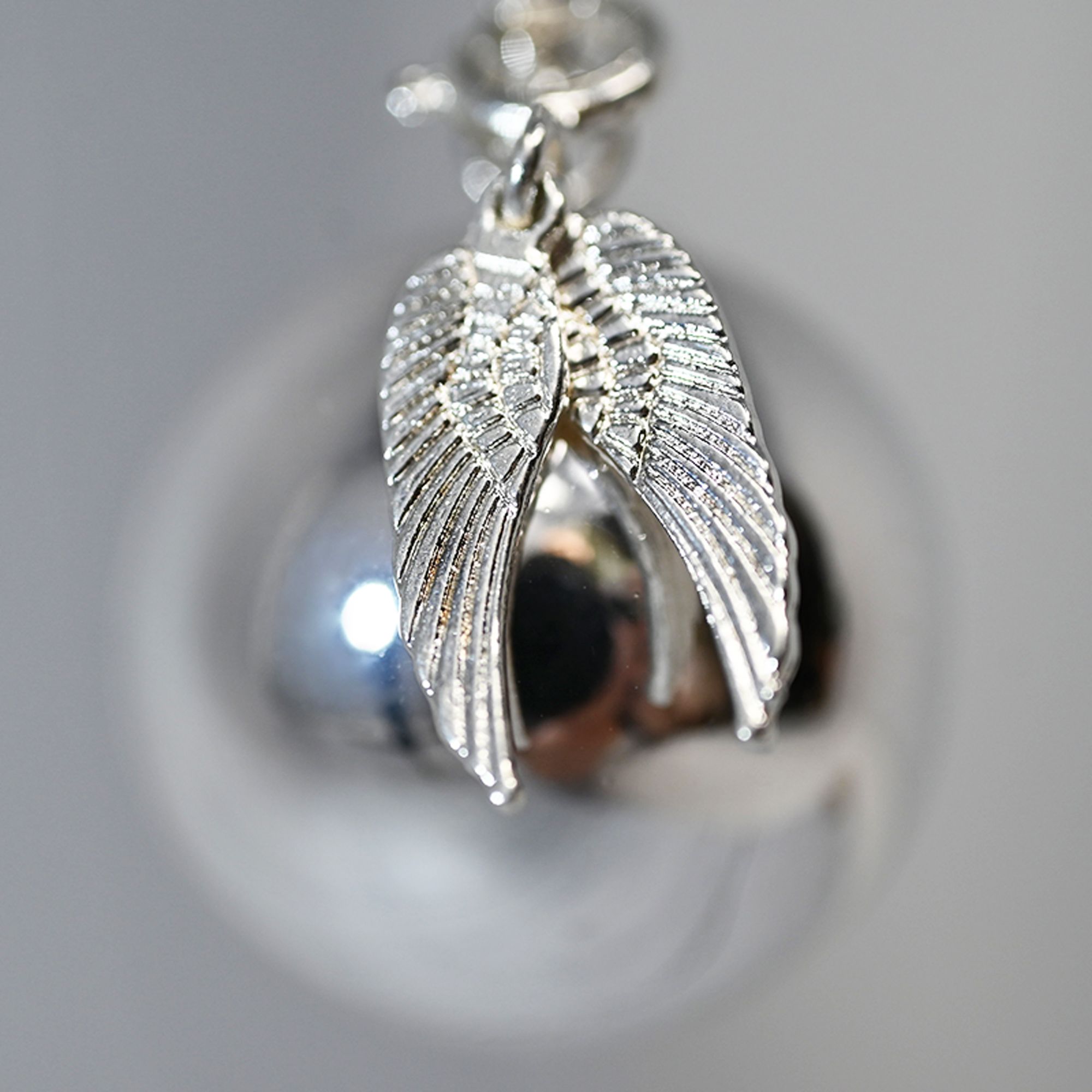 Bola de grossesse argent lisse - MANON (Ailes d'ange) (réf NB1001)