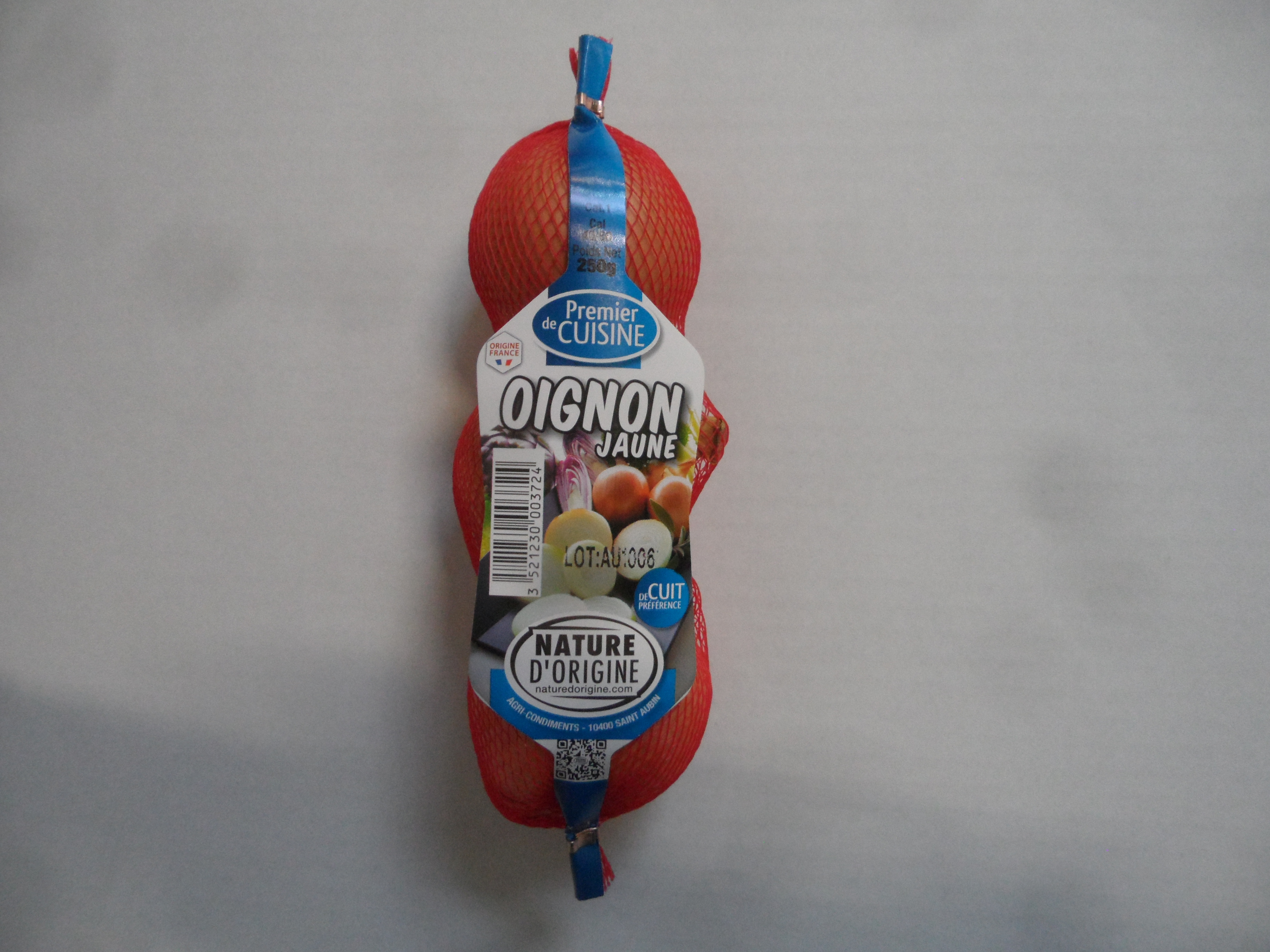 Oignon Tube Jaune 250g 1 er de cuisine