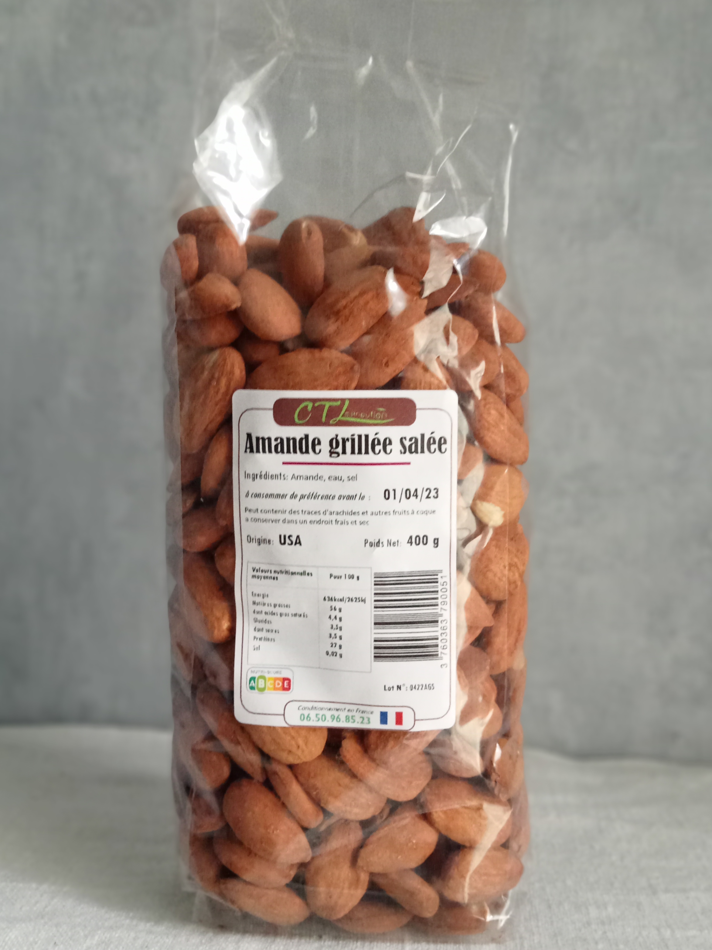 Amande grillee salee - 400G