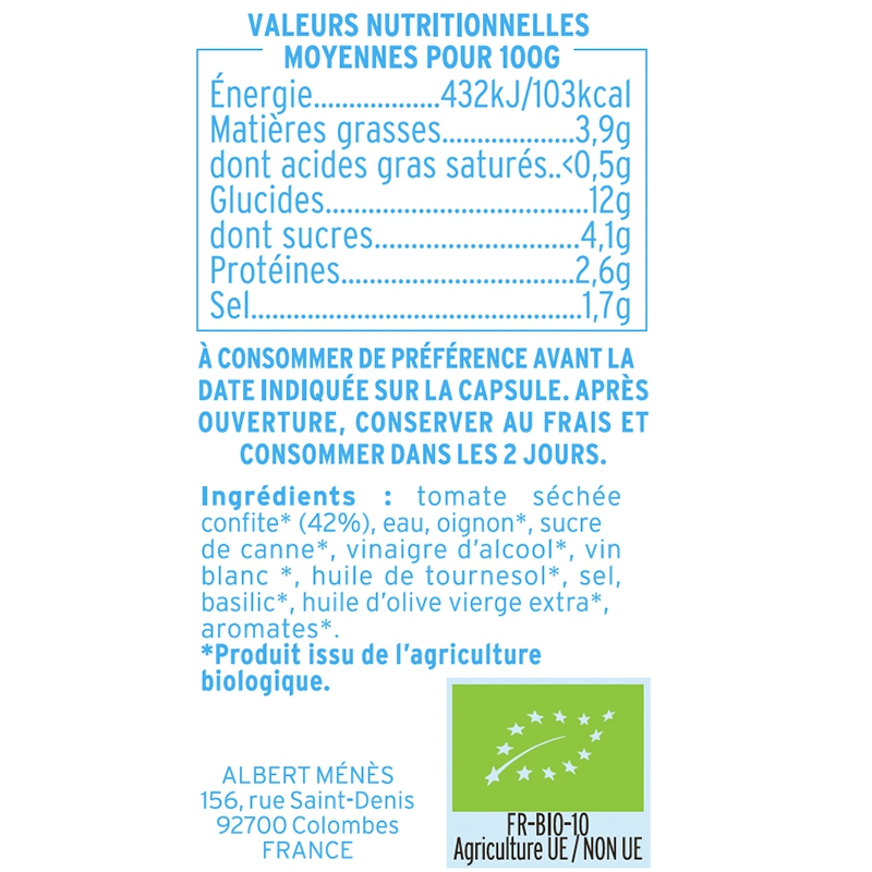 BIO Crème de Tomate Séchée 100 g