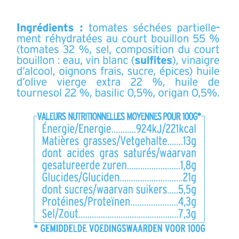 Tomates Séchées à l'Huile d'Olive 110 g