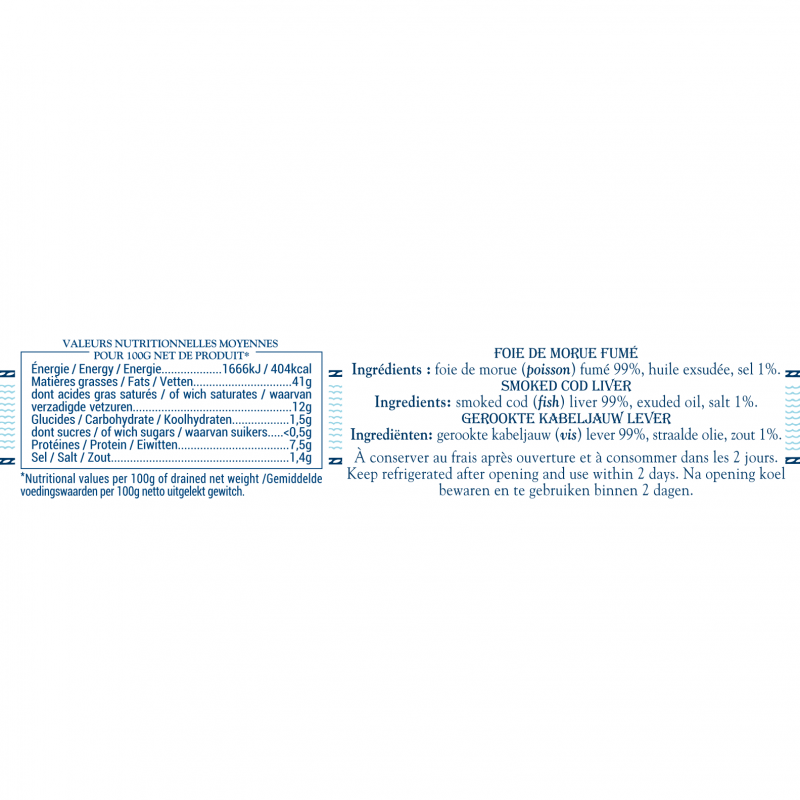 Foie de Morue Fumé Millésimé 110 g