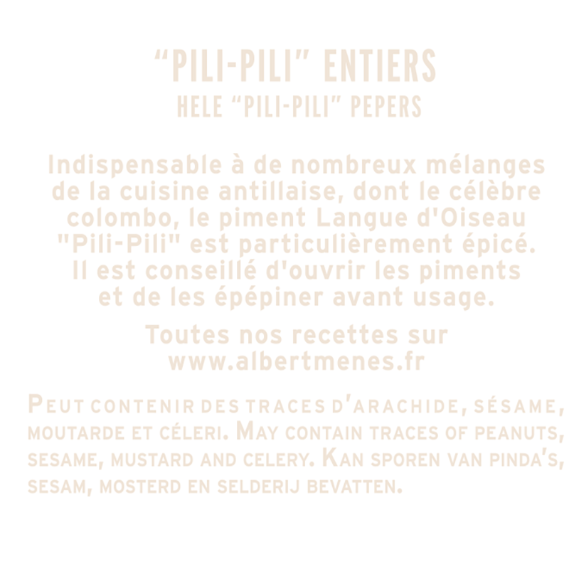 Piments Langue d'Oiseau "Pili-Pili" 22 g