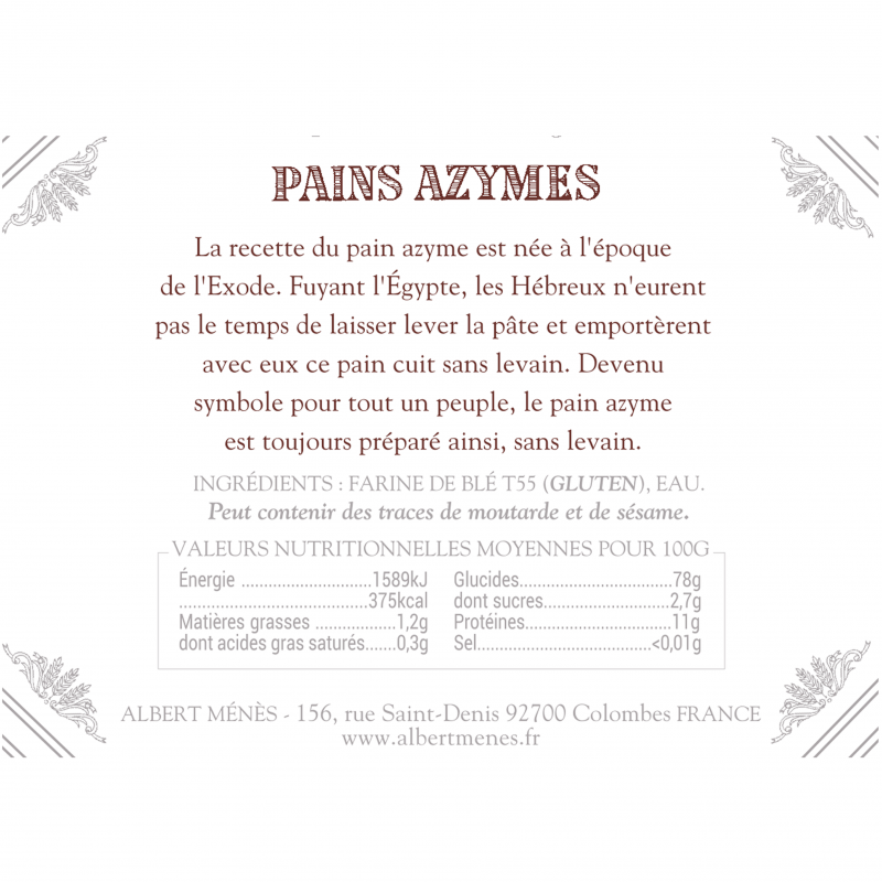 Pains Azymes 200 g
