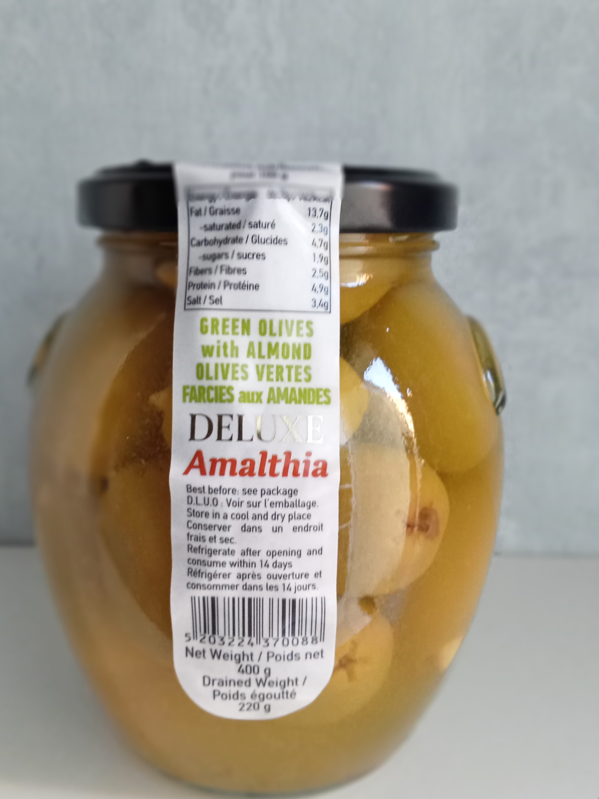 Bocal olive farcie amande - 400G