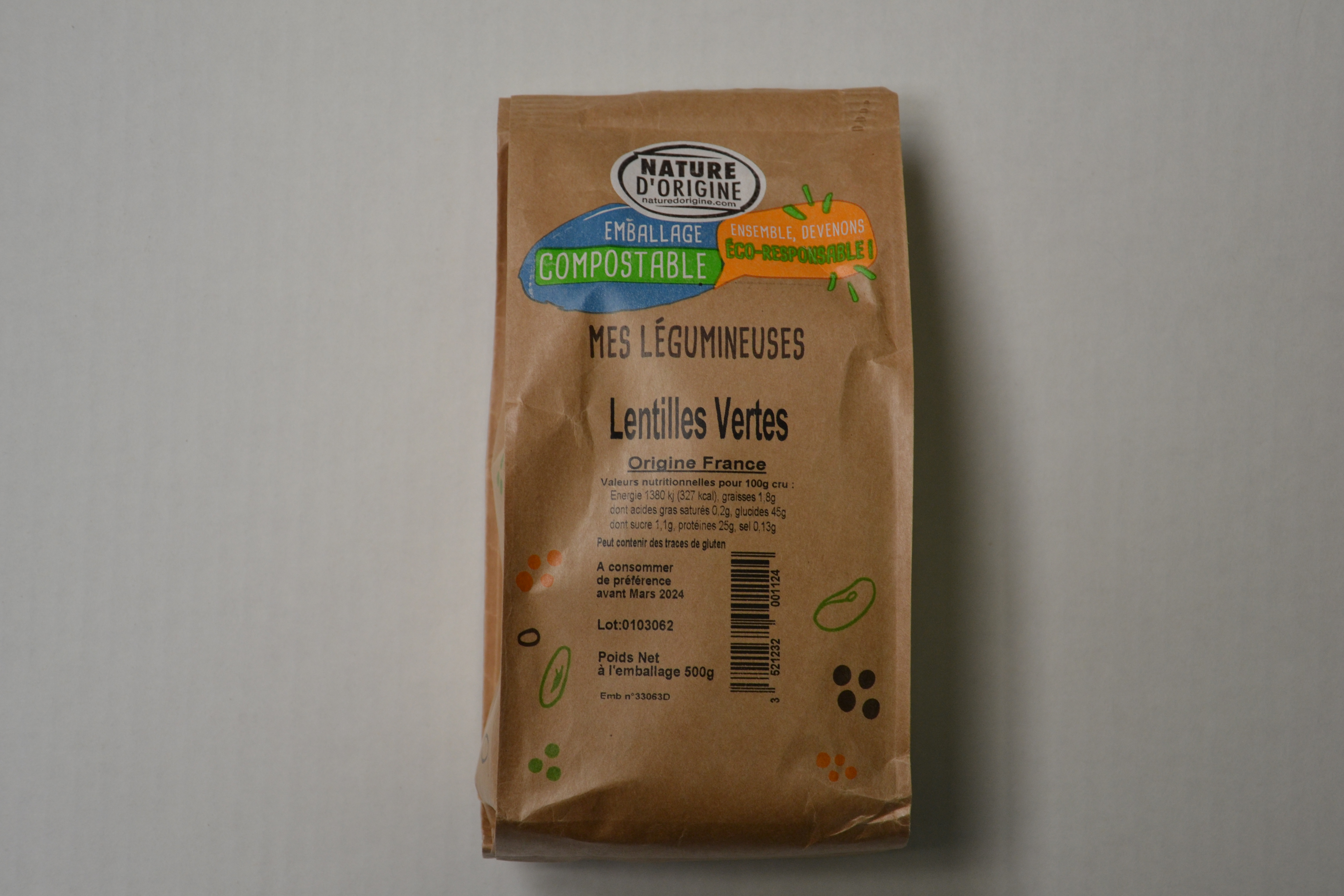 Lentilles vertes 500g