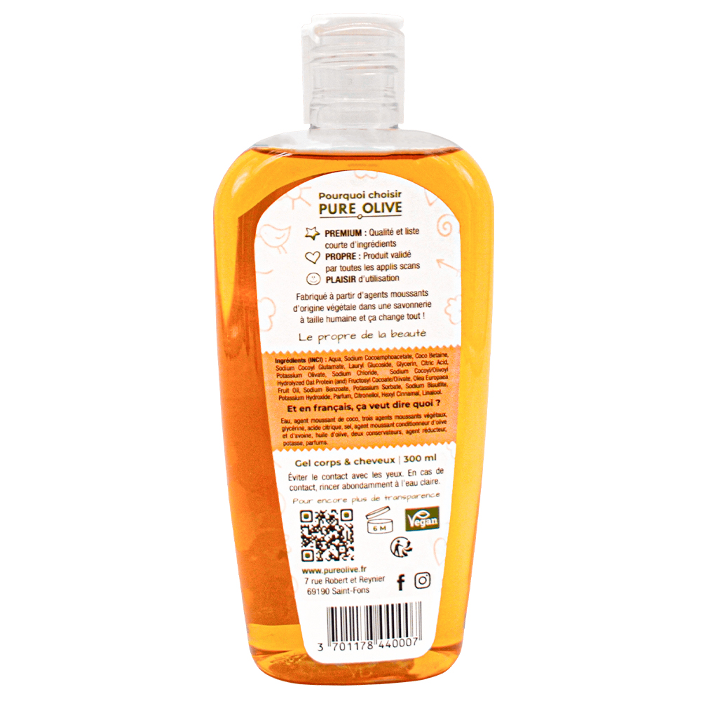 gel corps & cheveux parfum pêche abricot 300 ml