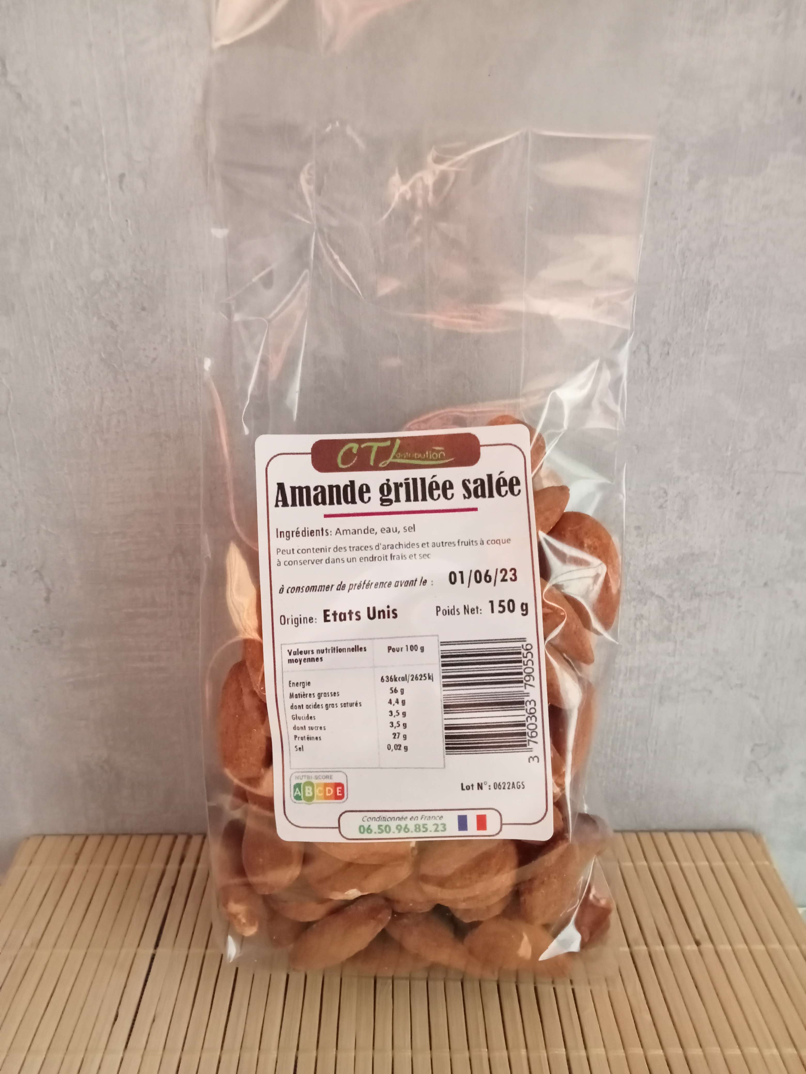 Amande grillee salee - 150G