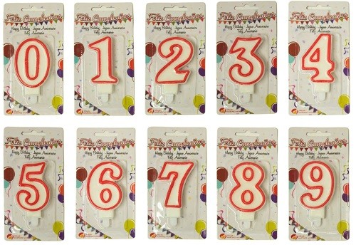 Bougie Anniversaire Numéro 0 à 9