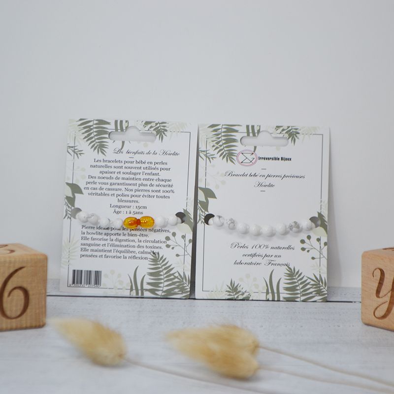 Bracelet Bébé Pierre naturelle - Howlite Magnésite (réf BBP3)