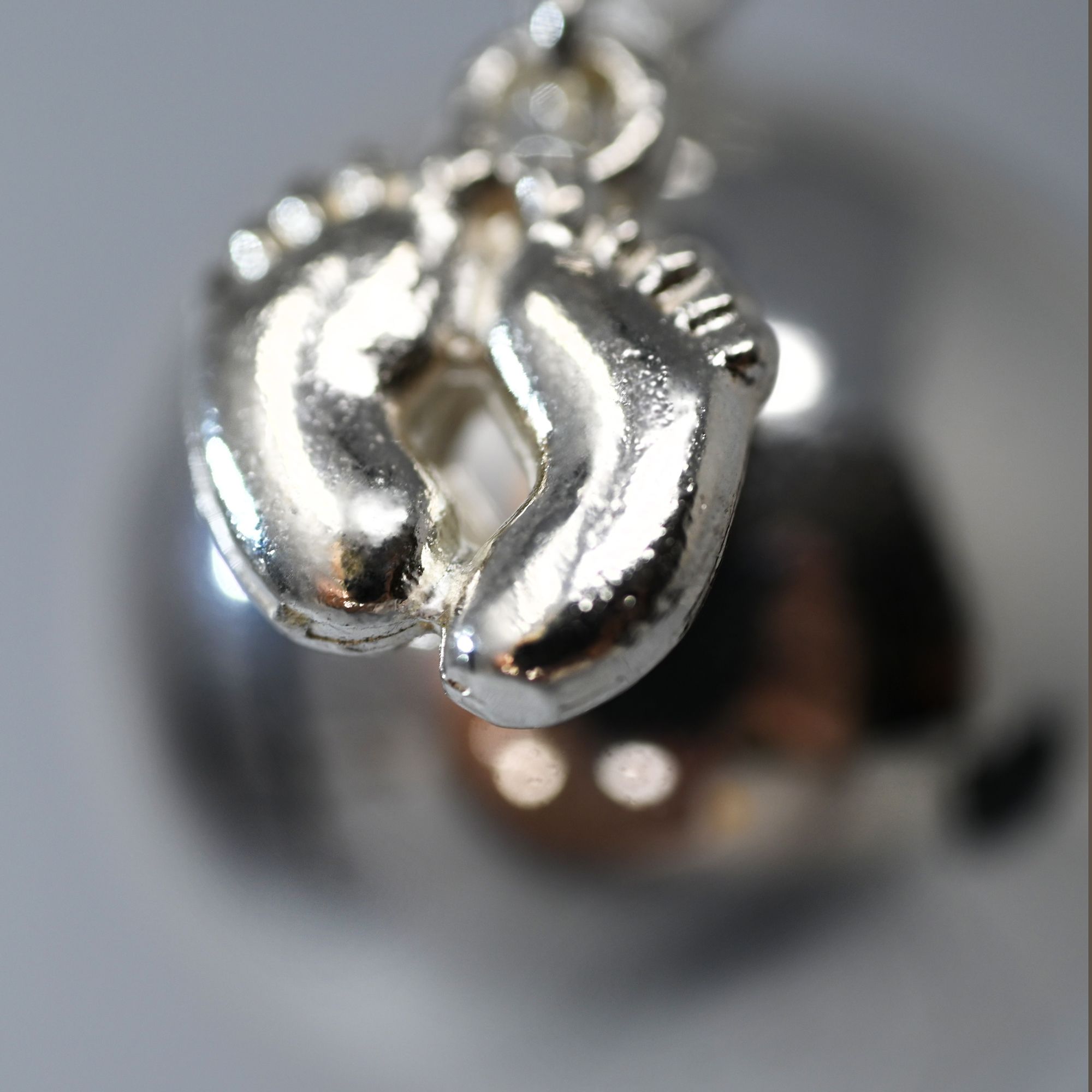 Bola de grossesse argent lisse - EVA (Pieds) (réf NB1026)