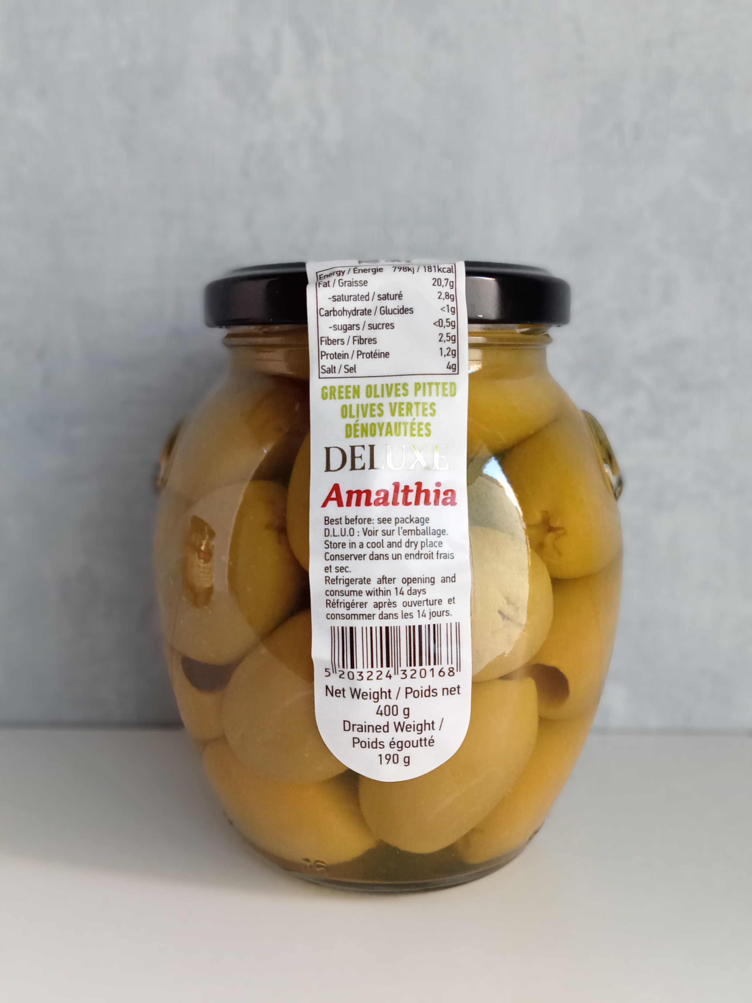 Bocal olive verte denoyautee - 400G