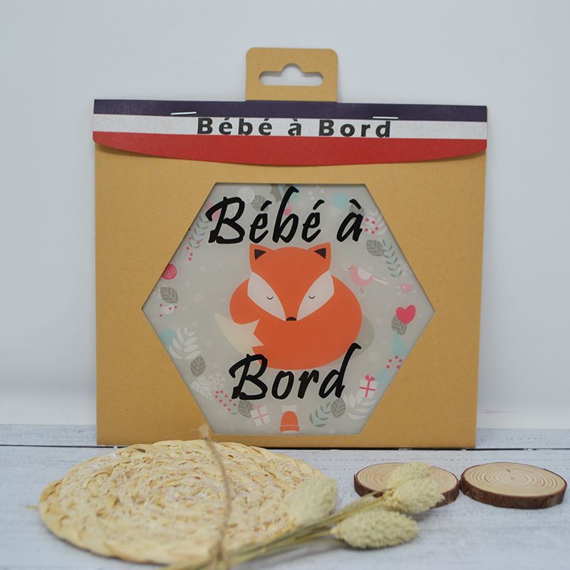 Adhésif Bébé à Bord ultra-résistant - Renard (réf A007)