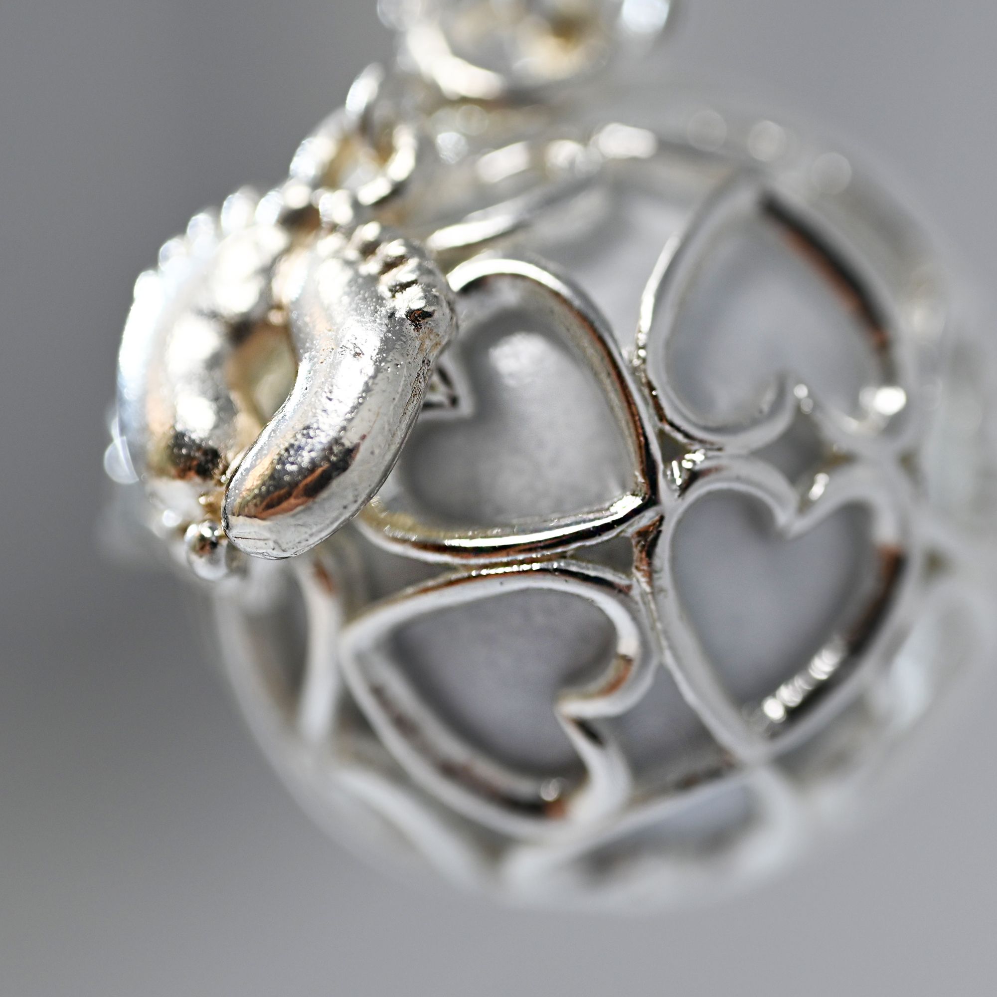 Bola de grossesse cage argent - JULIETTA (Pieds/bille blanche) (réf NB3020)